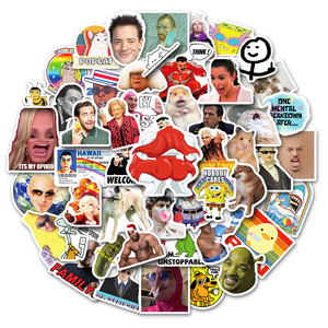 50PCS Creative funny emotions for teens skateboard frigo notebook meme stickers what you meme - Product Image 6