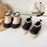 Bottes d'hiver pour enfants D4109, garçons et filles, antidérapantes, imperméables, dessus en velours, doublure en fourrure, semelle intermédiaire en caoutchouc, grandes tailles, chaussures chaudes