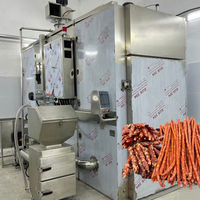 Four à fumage commercial automatique en acier inoxydable avec écran tactile pour saucisses, bacon et jambon (pour usine)
