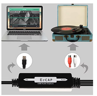 Câble d'acquisition audio USB Ezcap 216 3,5 mm pour l'édition et la conversion numérique d'audio analogique (cassette vers CD/MP3)