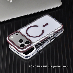 Étui de téléphone magnétique robuste antichoc transparent en PC+TPU+TPE pour <span class=keywords><strong>iPhone</strong></span> 18 17 16 15 <span class=keywords><strong>14</strong></span> 13 12 <span class=keywords><strong>Pro</strong></span> <span class=keywords><strong>Max</strong></span> - Product Image 4