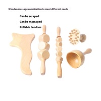 Bois de hêtre thérapie suédoise tasse de Massage Tendon bâton roulant planche à gratter tête de champignon masseur ensemble pour le corps