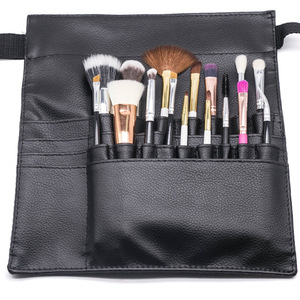 Bolsa de maquillaje de cuero de alta gama hecha a medida y soporte para brochas, bolsa de almacenamiento de herramientas de maquillaje plegable de gran capacidad, bolsa de maquillaje portátil. - Product Image 1