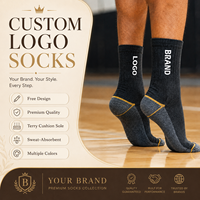 Chaussettes de sport personnalisées avec logo pour la course à pied et l'entraînement, chaussettes mi-mollet respirantes avec amorti, pour hommes, sports de plein air