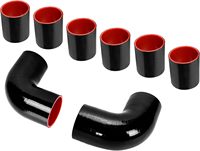 Kit de tuyauterie universelle en silicone pour intercooler à 45/90/135/180 degrés, avec colliers de serrage en acier inoxydable à vis en T et raccords pour soudage et découpe