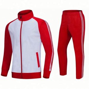 Ensemble de survêtement unisexe à fermeture éclair intégrale avec veste de sport à col montant et pantalon pour l'entraînement en salle de sport - Product Image 3