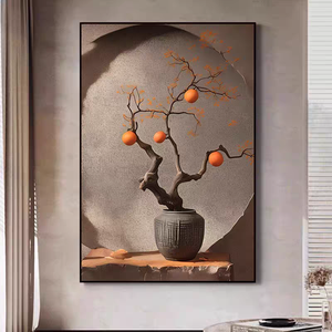 Mới Bắc Âu Đơn Giản Cam Trái Cây Cây Tường Nghệ Thuật Cho Nhà Hàng Phòng Ngủ Máy Tính Để Bàn Hoa Cây Treo Sơn Trang Trí - Product Image 2