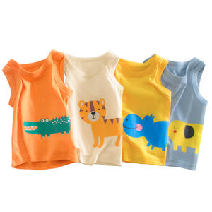 Summer Casual Baby Boy Crewneck Cotton Kids Summer Vest 1-9Year KBPT-020 - Product Image 1