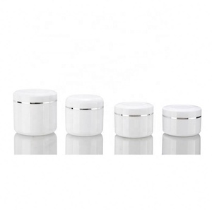 50g 100g 250g Skin Care Cream Cosmetic Packaging <b>Plastic</b> White Double Layer pp <b>Plastic</b> Cream <b>Jar</b> with Silver Gold Line - Product Image 6