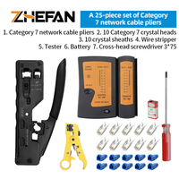 Kit d'outils de réparation de réseau informatique 11 en 1, testeur de câble LAN, coupe-fil, tournevis, pinces, outil de sertissage