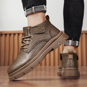 Bottes montantes décontractées pour hommes, nouvelle collection automne-hiver 2025, à lacets, résistantes à l'usure, pour la randonnée en montagne, avec talon compensé - Product Image 3