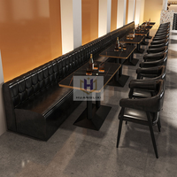 Ensembles de banquettes de café vintage en forme de U pour bars, restaurants, KTV, tables basses et chaises en cuir PU, canapé de boîte de nuit moderne en carton