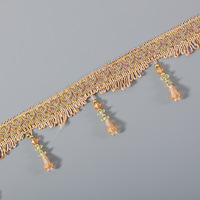 Matériel de couture DIY fait main : Garniture à pampilles en perles de cristal, polyester écologique, personnalisable, franges colorées, dentelle pour vêtements et sacs