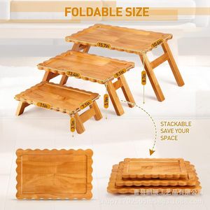 Pengzhan Wooden Tiered Cake Stand Three Layer Dessert Display <b>Tray</b> For Party Serving - Product Image 2