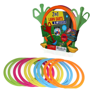 Gioco di lancio di freccette in erba giocattolo per sport all'aria aperta e campana con anelli di plastica per un divertente gioco genitore-bambino - Product Image 5