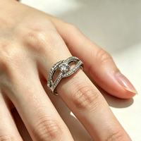 Bagues en laiton plaqué platine, pierres étincelantes élégantes pour les fêtes d'anniversaire, les mariages, les anniversaires de mariage, bijoux de mode, cadeaux