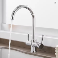 Robinet de cuisine 3-en-1 avec filtre à osmose, mitigeur pivotant pour évier, purification de l'eau, noir mat/nickel brossé