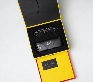 Caja de Embalaje para Gafas de Sol, Ecológica, de Materiales Reciclados, con Logotipo Personalizado, de Papel Rígido de Lujo, Reutilizable, Portátil y Protectora - Product Image 4