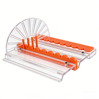 Support de Mahjong en Acrylique Transparent avec Poussoir Magnétique, Barre de Poussée en Caoutchouc en Forme de Vague, Support de Tuiles de Mahjong pour Accessoires de Jeu