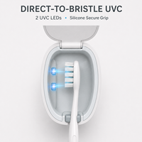 Stérilisateur de brosses à dents UV-C portable sans fil avec mini-boîte de désinfection intégrée pour les voyages d'affaires et la maison