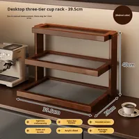 Support à tasses de bureau en acrylique, style antique, à 3 niveaux, étagère de rangement multi-niveaux, support à tasses pour table à manger, présentoir d'angle pour café, Dingshuai
