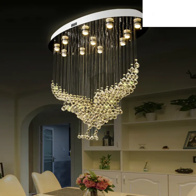 Lampadario di cristallo aquila luci soggiorno decorativo camera da letto ristorante nappa perline di cristallo lampada da soffitto