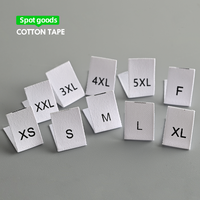 Étiquettes de taille en coton imprimées lavables personnalisées de haute qualité pour sacs et chaussures