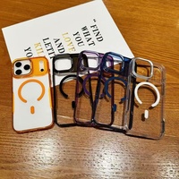 Pour iPhone 17 Pro Max Metal Mount Len Orange Phone Cover pour iPhone 17 Air 16 15 14 13 12 11 Pro Max Luxury Magnetic Phone Case