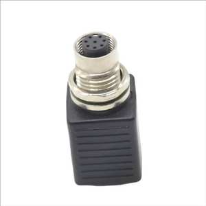 Adaptateur industriel étanche IP67 de type DIN avec connecteur M12, connecteur femelle 8 broches vers prise RJ45 - Product Image 5