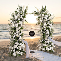 Arche de fleurs de mariage personnalisée DKB, ensemble de toile de fond de mariage, arche de fleurs artificielles en soie de luxe pour la décoration de mariage en extérieur