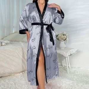 SFY-Y928 Robe de nuit en soie glacée fine de haute qualité pour femmes, grande taille, ample et confortable, pyjama décontracté pour femmes - Product Image 4