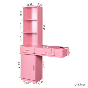 Meubles de <span class=keywords><strong>salon</strong></span> design moderne Stations de <span class=keywords><strong>salon</strong></span> de beauté Armoire de rangement en bois Étagère de rangement pour outils de barbier Comptoir d'outils pour maquilleurs - Product Image 3