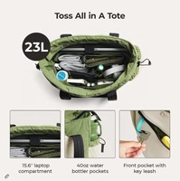 Sac fourre-tout matelassé personnalisé en polyester léger et pliable avec fermeture éclair, imperméable, grand sac à bandoulière pour le shopping, sac à main matelassé pour ordinateur portable