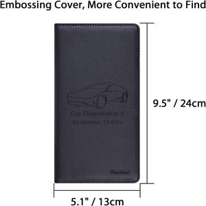 Boîte organisateur de documents de véhicule automobile en cuir PU avec logo personnalisé, étanche, pour documents d'immatriculation et d'assurance - Product Image 2