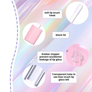 Tubes de brillant à lèvres rose dégradé longue durée en gros, capacité 4ML 6ML, emballage vide en plastique avec sérigraphie pour rouge à lèvres - Product Image 3