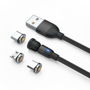 Cargador magnético giratorio en stock al por mayor, cable de carga rápida 3 en 1 en forma de L y cable de datos USB recto 3A para Android tipo <span class=keywords><strong>C</strong></span> - Product Image 5