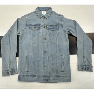 OEM pas de marque vente en gros bouton up décontracté dame classique lavé 100% coton adolescent bleu clair court denim jean <span class=keywords><strong>veste</strong></span> femmes - Product Image 5