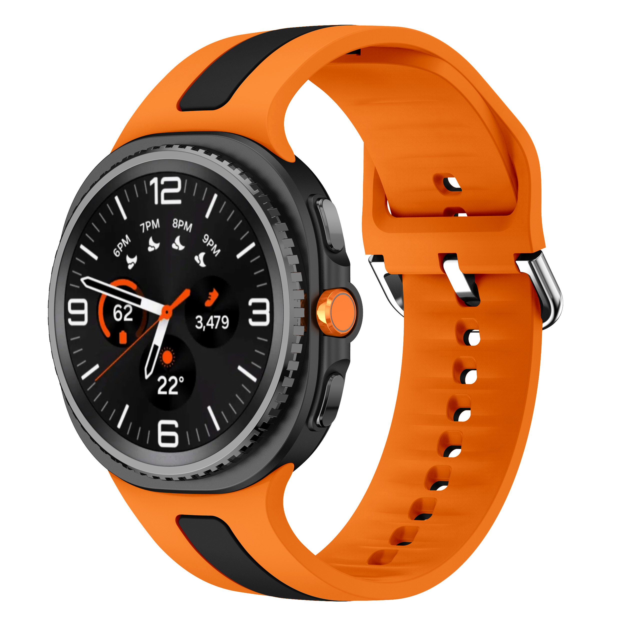 Striped Two-Tone Soft Silicone Watch Strap for Samsung Galaxy Watch 8 /Watch8 Classic Replacement Band (WB1202T)