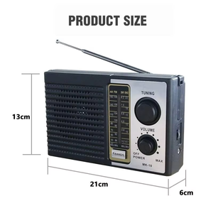 Radio rétro 5 bandes AM FM SW, longue portée, haute sensibilité, antenne télescopique, rechargeable, portable pour la maison et l'extérieur - Product Image 4