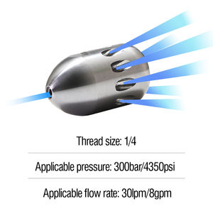 AMJET 300bar30lpm内の耐腐食性ノズルステンレス鋼ノズル大型パイプ用 - Product Image 3