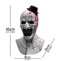 Masque de clown d'horreur, accessoires de costume de cosplay d'Halloween, masque de tête de tueur, tête de corps brisé, visage étrange, masques amusants