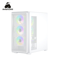 Boîtier de jeu AntarcChill Full Tower avec façade en mesh, fenêtre en verre trempé, compatible E-ATX, ATX, M-ATX, ITX, refroidisseur liquide 360