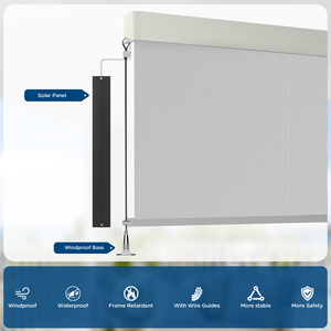 Motorized Outdoor Roller <strong>Shade</strong> for Patio Custom Blinds Smart with Apple HomeKit, Alexa &amp; Google Home 5% Openness <strong>Black</strong> - Product Image 5