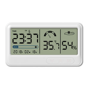 Medidor de umidade temperatura digital lcd maior, com alarme, relógio, higrômetro com luz de fundo ys201 - Product Image 1