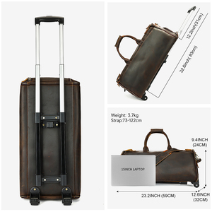 Borsa da Viaggio <span class=keywords><strong>Pieghevole</strong></span> MARRANT in Vera Pelle Crazy Horse per Uomo, Borsa Trolley Porta Abiti, <span class=keywords><strong>Borsone</strong></span> da Viaggio in Pelle per Uomo - Product Image 6