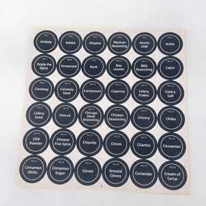 Waterproof Adhesive Herb and <strong>Spice</strong> Sticker Sheet Minimalist WhiteText on Black Round Seasoning Stickers <strong>Spice</strong> Jar <strong>Labels</strong> - Product Image 6