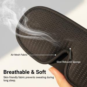 100% Light Block 3D Eye Shade Cover Travel Blackout Night Blindfold avec Extensions de cils en mousse à mémoire de forme respirante Masque de sommeil - Product Image 5