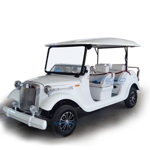 Elegante Coche Eléctrico Clásico Vintage Blanco Personalizado para Turismo, 6/8 Asientos, 4 Ruedas, Diseño Único y Elegante, Techo Rígido Blanco - Product Image 1