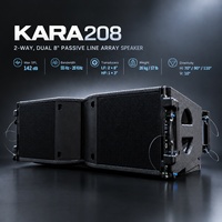 Speaker Line Array Pasif KARA208 Dual 8 inci, Dapat Dipilih 70/90/110 °   Direktivitas, 142dB SPL Maksimum untuk Teater & Stadion