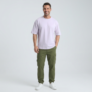 T-shirt pour homme en coton 100% tricoté respirant, coupe classique, logo personnalisé imprimé, séchage rapide, haute qualité, idéal pour la gym et le fitness - Product Image 1
